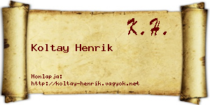 Koltay Henrik névjegykártya